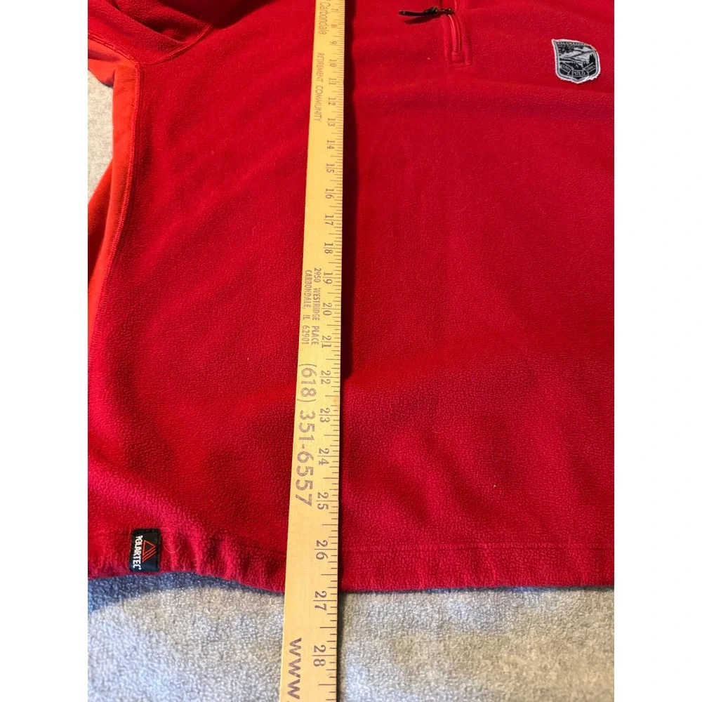VTG Polo Ralph Lauren Mens XL Red Polartec Fleece 1/4 Zip 2006 Ski Patch Red